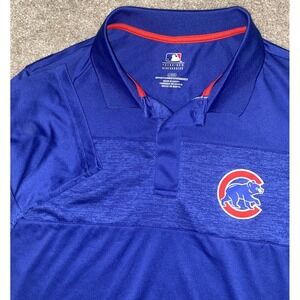 Chicago Cubs By MLB Performance Polo Blue/Red Mens Large Preppy Baseball Outdoor